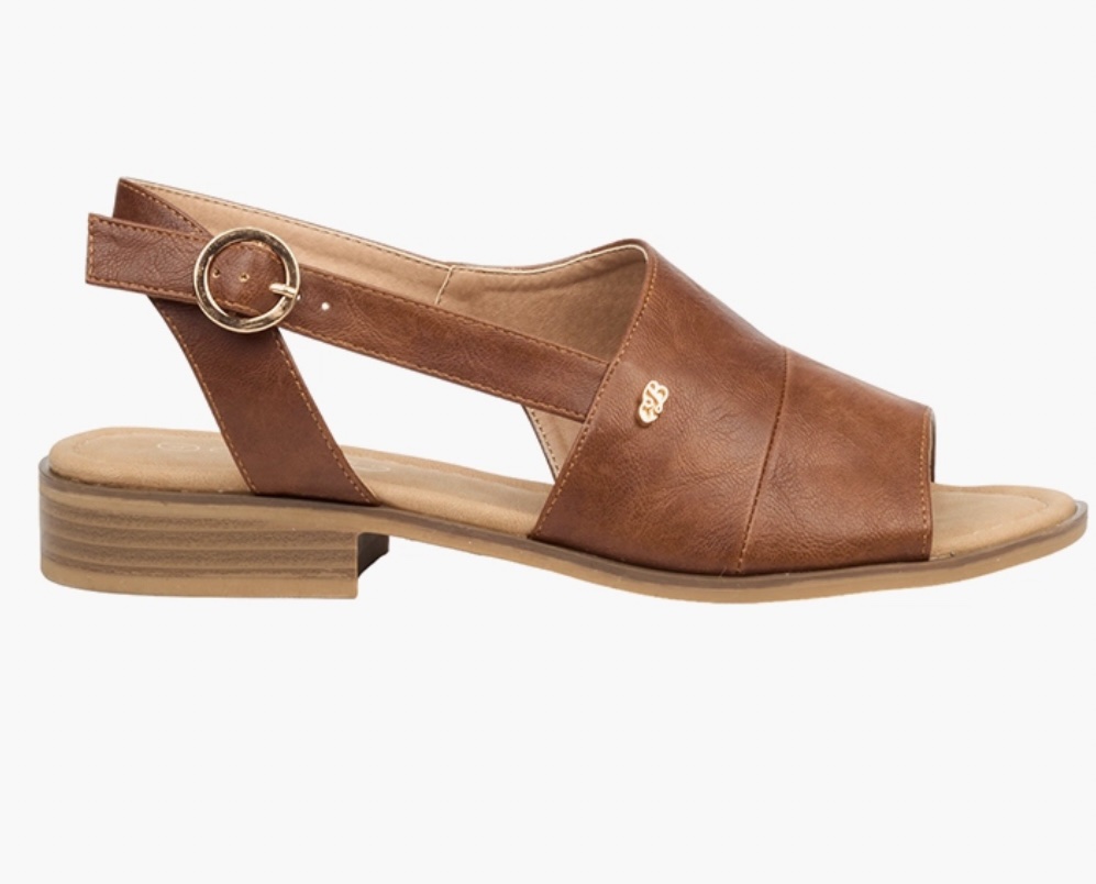 Miss Black Tan Micah Faux Leather Block Heel Sandals - Image 2