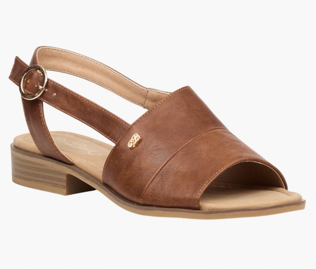 Miss Black Tan Micah Faux Leather Block Heel Sandals