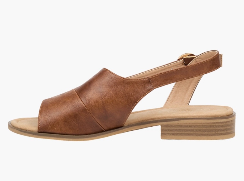 Miss Black Tan Micah Faux Leather Block Heel Sandals - Image 4