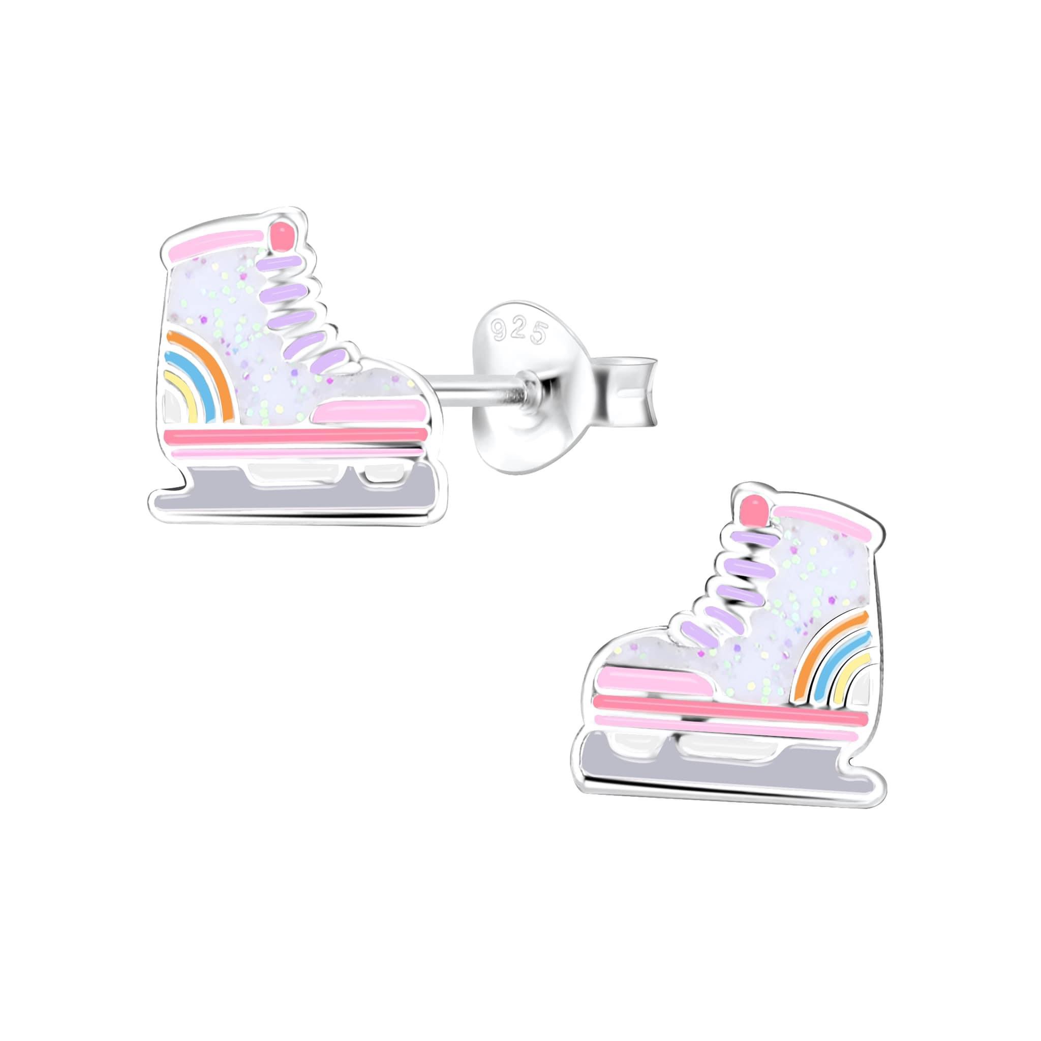 Kids Sterling Silver Ice Skaters Earrings
